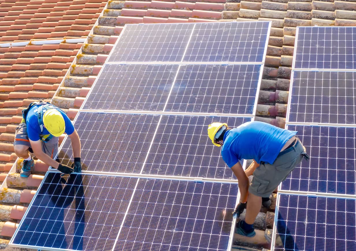 Completed solar panel installation